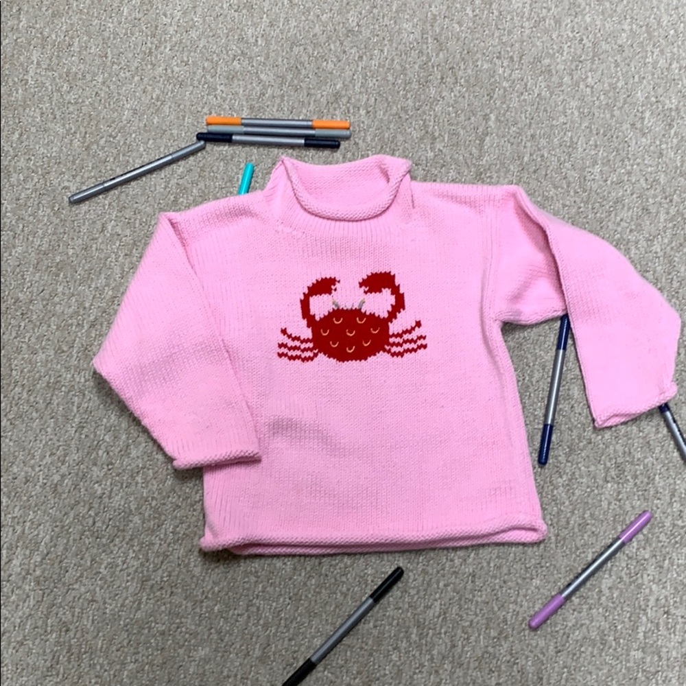 Pink size 5 cotton crab sweater
